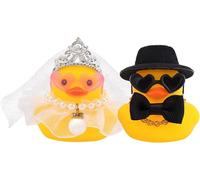 Set di 2 Paperelle di Gomma Sposa e Sposo, Anatre Nuziali per Bomboniere, Regalo di Nozze, Decorazione Matrimonio, Souvenir Cerimonia, Idea Regalo per Sposa e Sposo, Paperella da Bagno per Feste