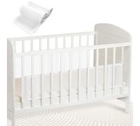 Set di 2 paracolpi traspiranti in rete per lettino, imbottiture per un sonno sicuro e confortevole, design regolabile, 32 x 22 cm, leggero e resistente, bianco