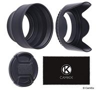Set di 2 paraluce per lenti - Tulipano + Gomma (Pliable) - Riduce i riflessi delle lenti - protegge dalla luce solare eccessiva per foto e video migliorati