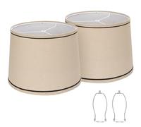 Set di 2 paralumi a tamburo in tessuto medio per lampade da tavolo, lampade da terra, paralumi in lino beige da 11,6 pollici, parte superiore x 12,6 pollici, fondo x 9,8