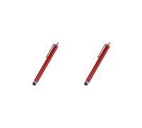 Set di 2 penne capacitive, resistenti ai graffi, resistenti all'usura, professionali, per touch screen, scrittura fluida, velocità di risposta rapida, rosso