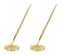 Set di 2 penne per matrimoni elettroplaccate oro, supporto rotondo in metallo cavo, base decorativa, 19 cm, penna per firma del libro degli ospiti, per affari, banche, hotel, banchi reception