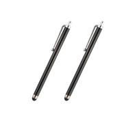 Set di 2 penne stilo nere per smartphone con punta in silicone per dispositivi touchscreen, compatibili con tablet, cellulari e laptop.
