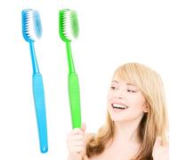 Set di 2 pennelli da bagno giganti per spazzolini da denti, grandi dimensioni, accessori per costumi, servizi fotografici, regali per feste, cura degli animali domestici, verde e blu
