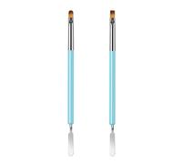 Set di 2 pennelli per unghie, per nail art, con doppia finitura in policgel e pennello, strumento Magic Extender gel per nail art UV/LED, per estensioni unghie in acrilico, colore blu