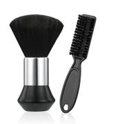 Set di 2 pennelli professionali da barbiere, accessori per la pulizia del collo, spazzola morbida per la pulizia del viso, spazzola per capelli per tagliare i capelli, per tutti i tipi di capelli