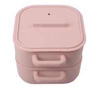 Set di 2 pentole a vapore in silicone per microonde, verdure, pesce e pollame, resistenti al calore, adatte per forno, frigorifero e lavastoviglie, 22 pezzi (rosso chiaro)