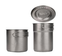 Set di 2 pentole da campeggio in acciaio inox da campeggio da cucina all'aperto leggero escursionismo set di cuochi, attrezzatura di sopravvivenza, escursionismo, arrampicata in montagna, kit