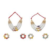 Set di 2 perline Mala Bangels design Dio set per Ganesh/Laddu Gopal/Devi Maa/Radha Krishna Haar Sringar Deità gioielli All God indiano tradizionale Janmashtmi decorazione (dimensioni: 3,8 cm