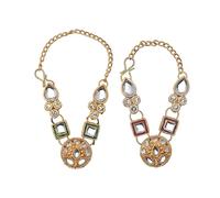 Set di 2 perline Mala design Dio set per Ganesh Laddu Gopal/Devi Maa/Radha Krishna Haar Sringar divinità gioielli per tutto Dio, statua indiana tradizionale Janmashtmi decorazioni (dimensioni: 3,8 cm
