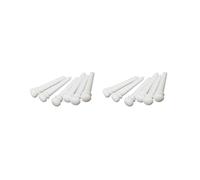 Set di 2 perni terminali in osso di bestiame per chitarra acustica, 6 pezzi, bianco