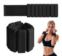 Set di 2 pesi resistenti per braccia e gambe, braccialetto per fitness, pesi regolabili, per passeggiate, yoga, danza, sbarra, palestra, esercizi, pilates, passeggiate, corsa (nero)