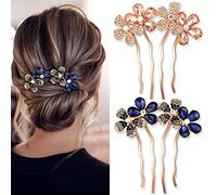 Set di 2 Pettini a Clip Laterale Decorativi con Strass Cristallo, Fermaglio Elegante per Capelli, Accessori da Sposa