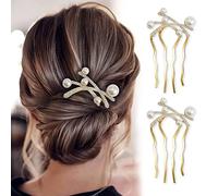 Set di 2 Pettini a Clip Laterale per Capelli Di Strass Pettine Perla Set di Pettini Laterali Di Strass Pettine Per Capelli Denti Di Metallo Decorazioni Capelli Sposa Donne Ragazze Accessori
