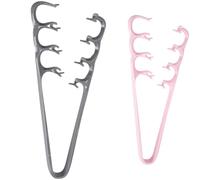Set di 2 pettini a forma di V, in ABS, colore grigio e rosa, per capelli volumizzanti, effetto salone, 9,1 x 3,3-9,4 cm, per capelli fini, look lisci e ricci