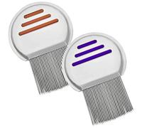 Set di 2 Pettini Anti-Pidocchi | Pettini Doppia Faccia in Metallo per Rimuovere Pidocchi, Forfora, Lendini, Zecche e Uova. Adatto per Bambini, Adulti e Animali, Capelli Lunghi e Spessi