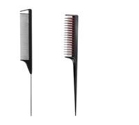 Set di 2 pettini for lo styling dei capelli, spazzola for cotonare, pettini tripli, strumenti for la coda dei bordi, strumento for trecce ad anello(Black)