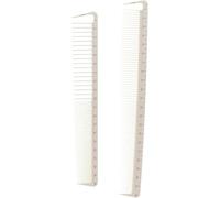 Set di 2 pettini professionali per taglio dei capelli, colore bianco, per uso professionale e domestico, strumenti per lo styling di dimensioni universali, materiale plastico