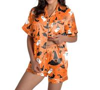 Set di 2 pezzi da donna casual con stampa grafica ampia e morbida loungewear di grandi dimensioni estate divertente leggero camicie da notte a maniche corte a buon mercato tuta da relax classica