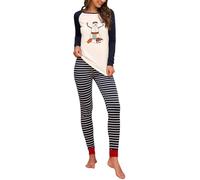 Set di 2 pezzi di abbigliamento natalizio da donna per l'autunno e l'inverno in Europa degli Stati Uniti di Natale vecchio uomo casa due set di vestiti per la casa, Blu, 3XL
