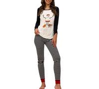 Set di 2 pezzi di abbigliamento natalizio da donna per l'autunno e l'inverno in Europa degli Stati Uniti di Natale vecchio uomo casa due set di vestiti per la casa, Nero , S