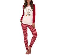 Set di 2 pezzi di abbigliamento natalizio da donna per l'autunno e l'inverno in Europa degli Stati Uniti di Natale vecchio uomo casa due set di vestiti per la casa, Rosso, XXL