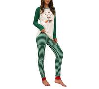 Set di 2 pezzi di abbigliamento natalizio da donna per l'autunno e l'inverno in Europa degli Stati Uniti di Natale vecchio uomo casa due set di vestiti per la casa, Verde, S