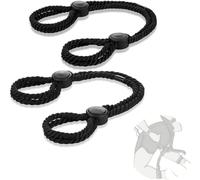 Set di 2 pezzi di manette nere regolabili in corda di cotone