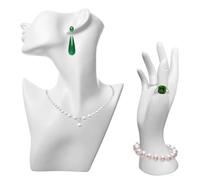 Set di 2 pezzi di manichino per gioielli, supporto per testa e busto, manichino per orecchini, manichino femminile, bracciale, anello, supporto per la vendita di spettacoli e decorazioni per la casa,