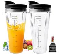 Set di 2 pezzi di ricambio per bicchieri, per Ninja, 710 ml, bicchieri di ricambio per mixer Ninja, tazza di ricambio con coperchi per mixer Ninja, SS100, SS101, SS300