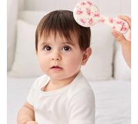 Set di 2 pezzi di spazzola e pettine per capelli con fiocco rosa morbido, rimuove delicatamente i grovigli, previene la crosta della culla e protegge la fontanella del bambino allo stesso tempo. Tagli