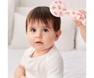 Set di 2 pezzi di spazzola e pettine per capelli con fiocco rosa morbido, rimuove delicatamente i grovigli, previene la crosta della culla e protegge la fontanella del bambino allo stesso tempo. Tagli