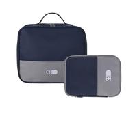 Set di 2 pezzi multiuso in poliestere per assistenza sanitaria, con tasche grandi e piccole, scatola per medicine da viaggio per varie esigenze, Blu