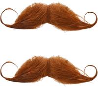 Set di 2 Pezzi Per Attaccare Barbe Per Bambini, Barbe Finte, Barbe Appiccicose Da Uomo, Barbe Nere Divertenti Degli Anni '80, Costumi Per Giochi Di Ruolo, Feste Di Halloween (Marrone)