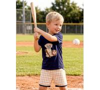 Set di 2 pezzi per bambino a maniche corte, traspirante, morbido, leggero, girocollo elastico e set corto