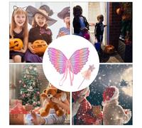 Set di 2 pezzi per costume da principessa fata per bambine, ideale per Natale e Halloween, con bacchetta magica a forma di farfalla e stella