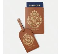 Set di 2 pezzi, porta-passaporto e targhetta bagaglio, con finitura in oro, adatti come regalo Tagli UnicaColorato,Grafico,Lettere,espressioni faccialiPoliuretano