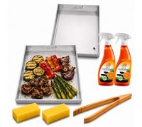 Set di 2 piastre da 30 x 20 cm, con scarico del grasso, compatibile con Napoleon PRO285X