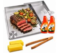 Set di 2 piastre da 30 x 40 cm, con scarico del grasso, compatibile con Weber WSM 57 cm