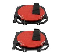 Set di 2 piastre girevoli girevoli a 360°, capacità di carico 3T per piastra, con blocchi di transizione e tamponi di pressione, per misurazione assi e cambio pneumatici, nero+rosso (nero)