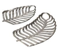 Set di 2 piatti decorativi metallo argento AMNISOS