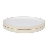 Set di 2 Piatti in Ceramica Otto , Grande, Bianco