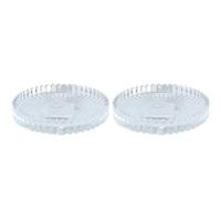 Set di 2 piatti per candela, rotondi, trasparenti/trasparenti, dimensioni: 1,5 x 10 cm