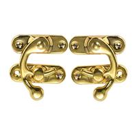 Set di 2 piccoli chiavistelli di bloccaggio per scatole antiche in rame retrò, ganci in stile sinistro e vintage, mini per portagioie, valigia