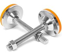 Set di 2 piedini regolabili in gomma, resistenti e antiscivolo, per tavolo da biliardo, banco da lavoro e macchinari, design filettato M16 per stabilità e durata