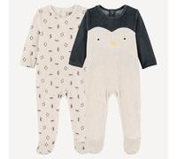 Set di 2 pigiami monopezzo in velluto, con motivo con pinguini Altro 1 mese - 54 cm