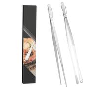 Set di 2 pinze da cucina in acciaio inox 30 cm - punta dentata precisa - pinze alimentari per barbecue, cucina e pasticceria, utensili professionali. Pinze cucina inox.