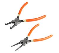 Set di 2 pinze per anelli elastici, pinze per anelli elastici curvi/diritti da 180 mm per fusibili interni ed esterni