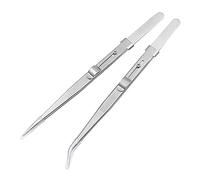 Set di 2 pinzette elettroniche industriali per saldatura, punta fine, pinzette dritte e bloccanti per pietre diamantate per il fai da te