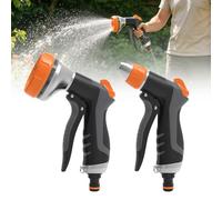 Set di 2 Pistole a spruzzo per tubi da giardino, 10 modelli e 2 ugelli per il controllo del flusso d'acqua, Pistola Multifunzione con Flusso D'Acqua Controllabile per Annaffiatura e Pulizia